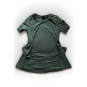 Agnes & Dora Half Sleeve Tiered Tunic Hunter Green Baby Suede Women’s S Tunic